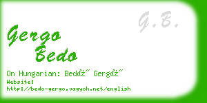 gergo bedo business card